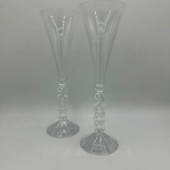 Vintage Millennium 2000 Fluted Champagne by Cristal D'Arques-Durand Set/2 - Picture 1 of 8